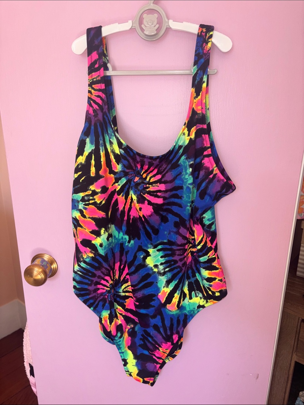 PINK Neon Tie-Dye One-Piece Swimsuit - Multicolor